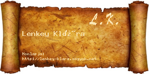 Lenkey Klára névjegykártya