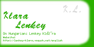 klara lenkey business card